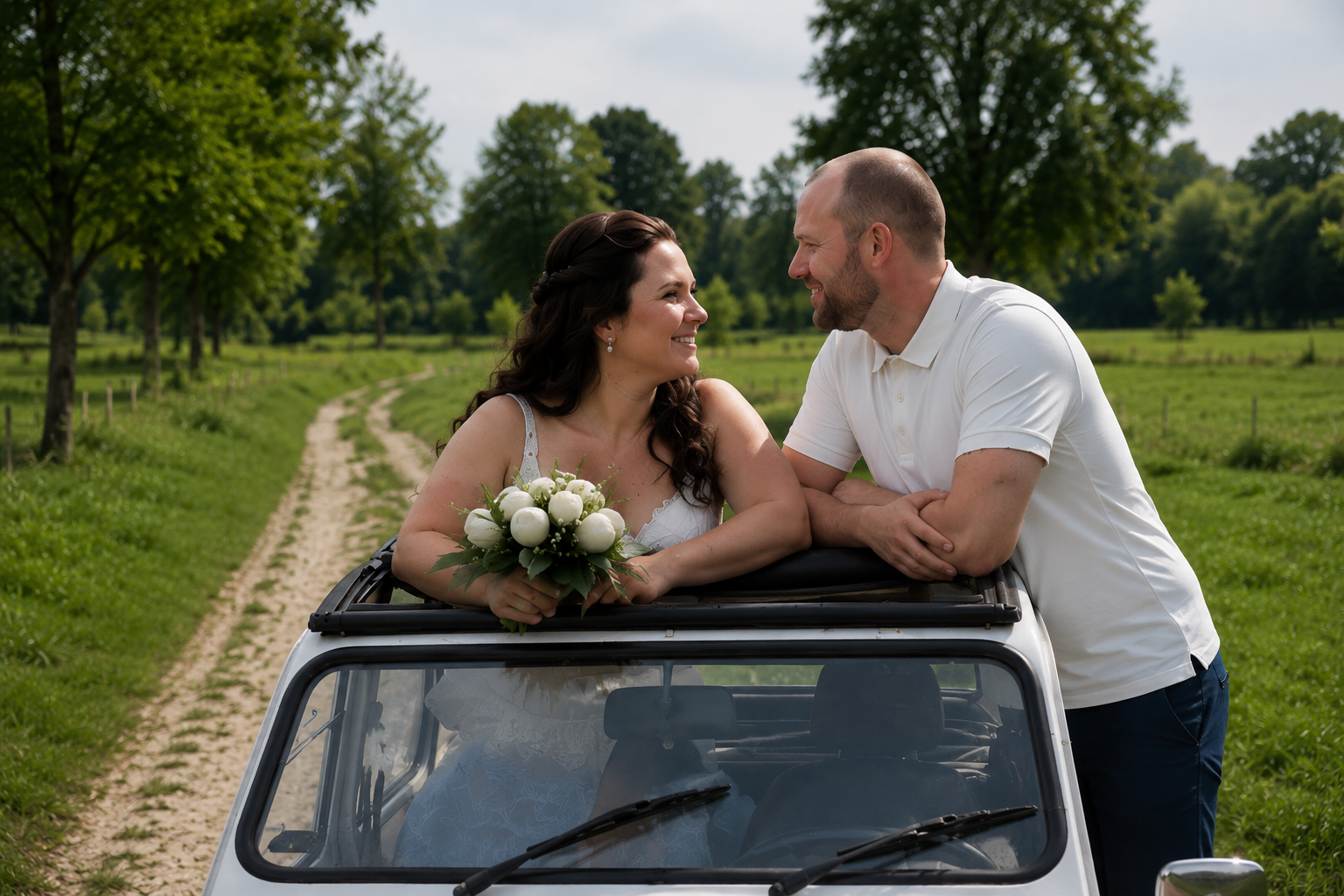 2CV bruiloft sfeer 2