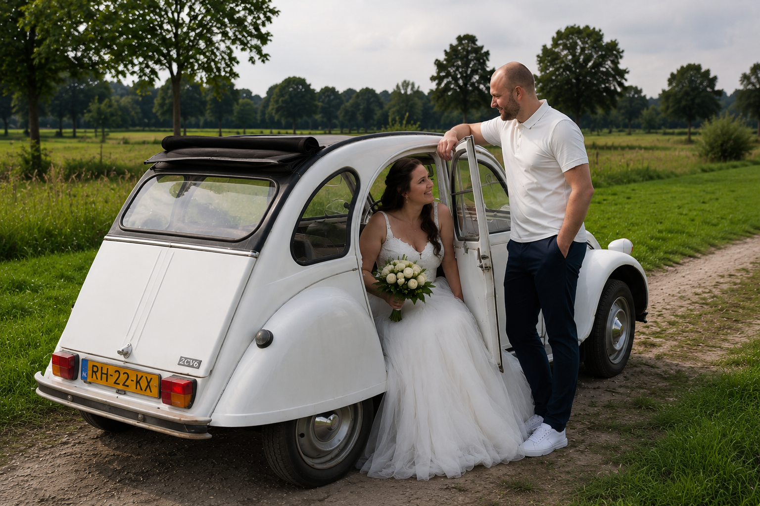2CV bruiloft sfeer 4